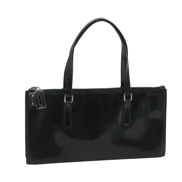 PRADA Hand Bag Leather Black Auth fm2852 - Picture 1 of 16